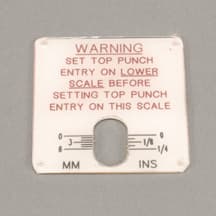 Manesty Top Punch Entry Warning Scale | 6483570